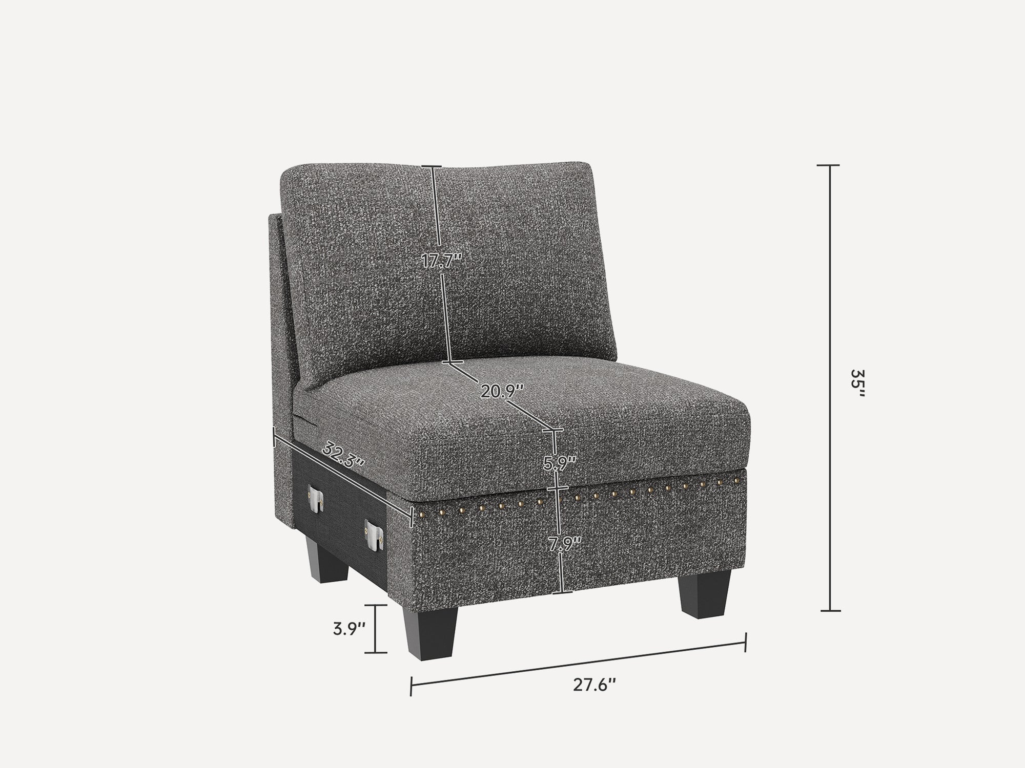 NOLANY Sectional Modular Sofa Seat Extender Corner sofa