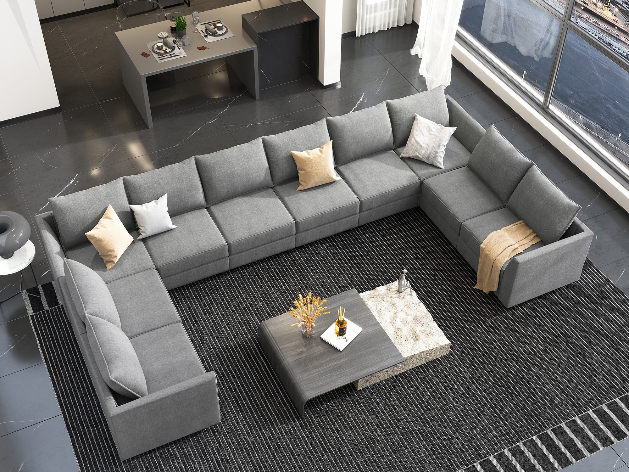 Affordable u on sale shaped sectional