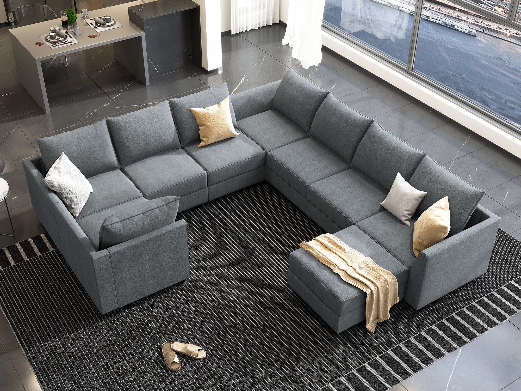 8 seat sectional sofa with deals chaise