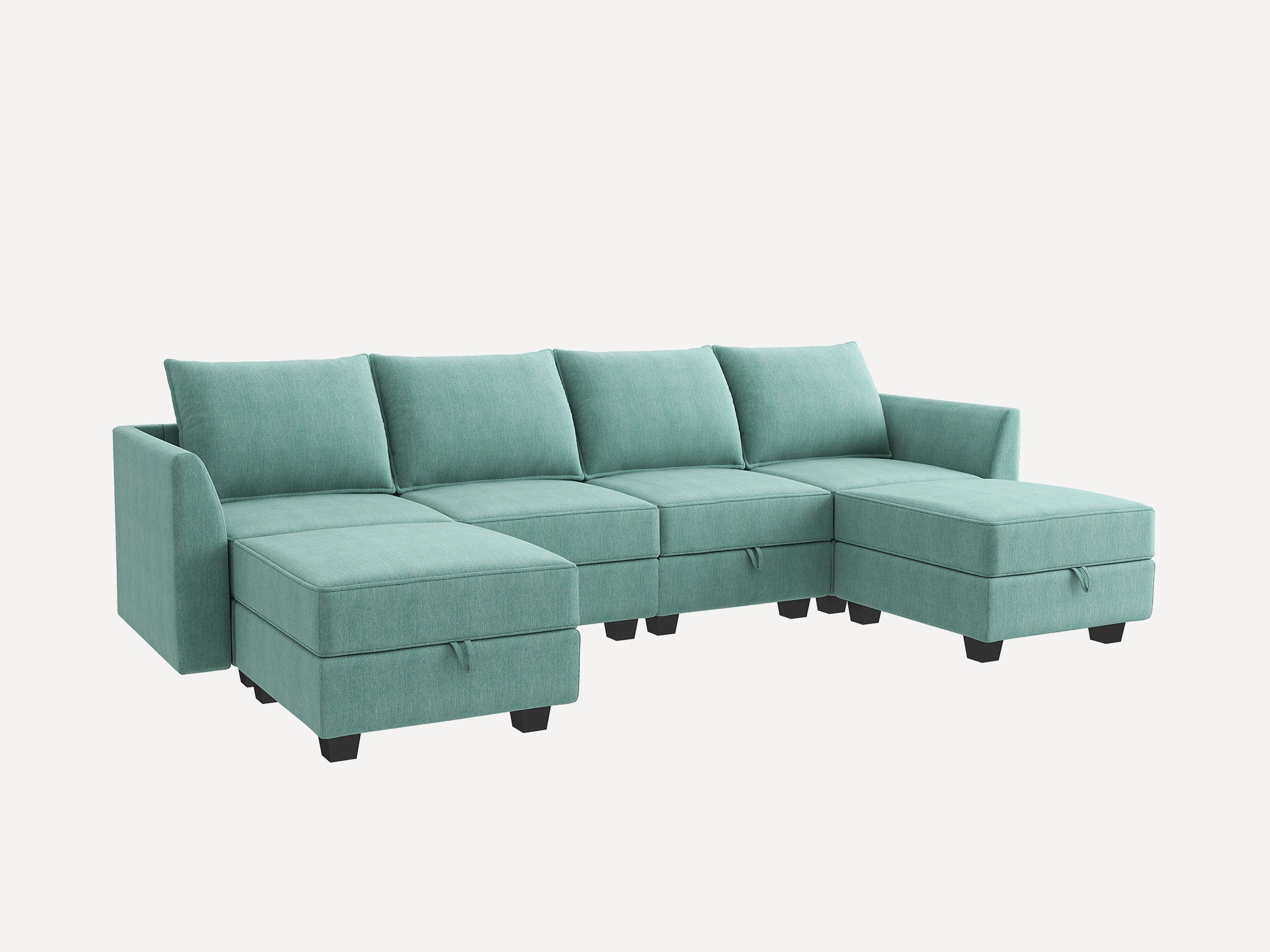 HONBAY U-Shaped Classic Modular Sofa with Storage Seater