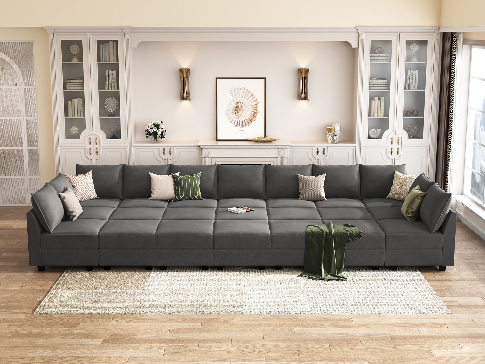 Oversized sectional deals couch with ottoman