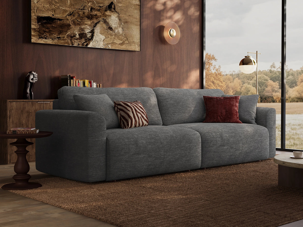 Cala 2-Seater Chenille Sofa Bed with Storage
#Color_ Charcoal Gray