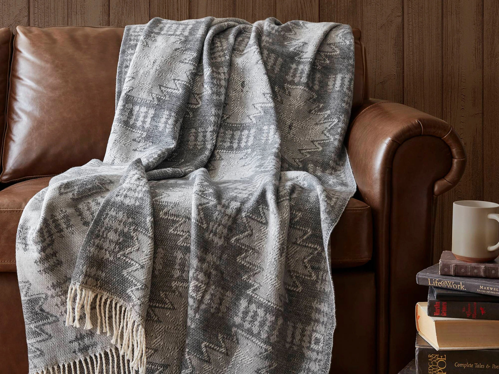 HONBAY Premium Woven Throw Blanket