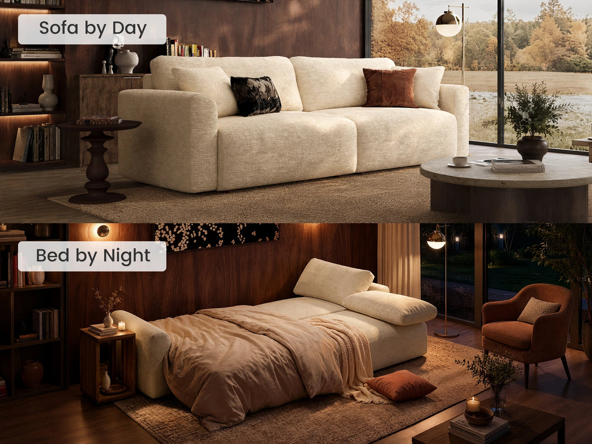 Cala 2-Seater Chenille Sofa Bed with Storage