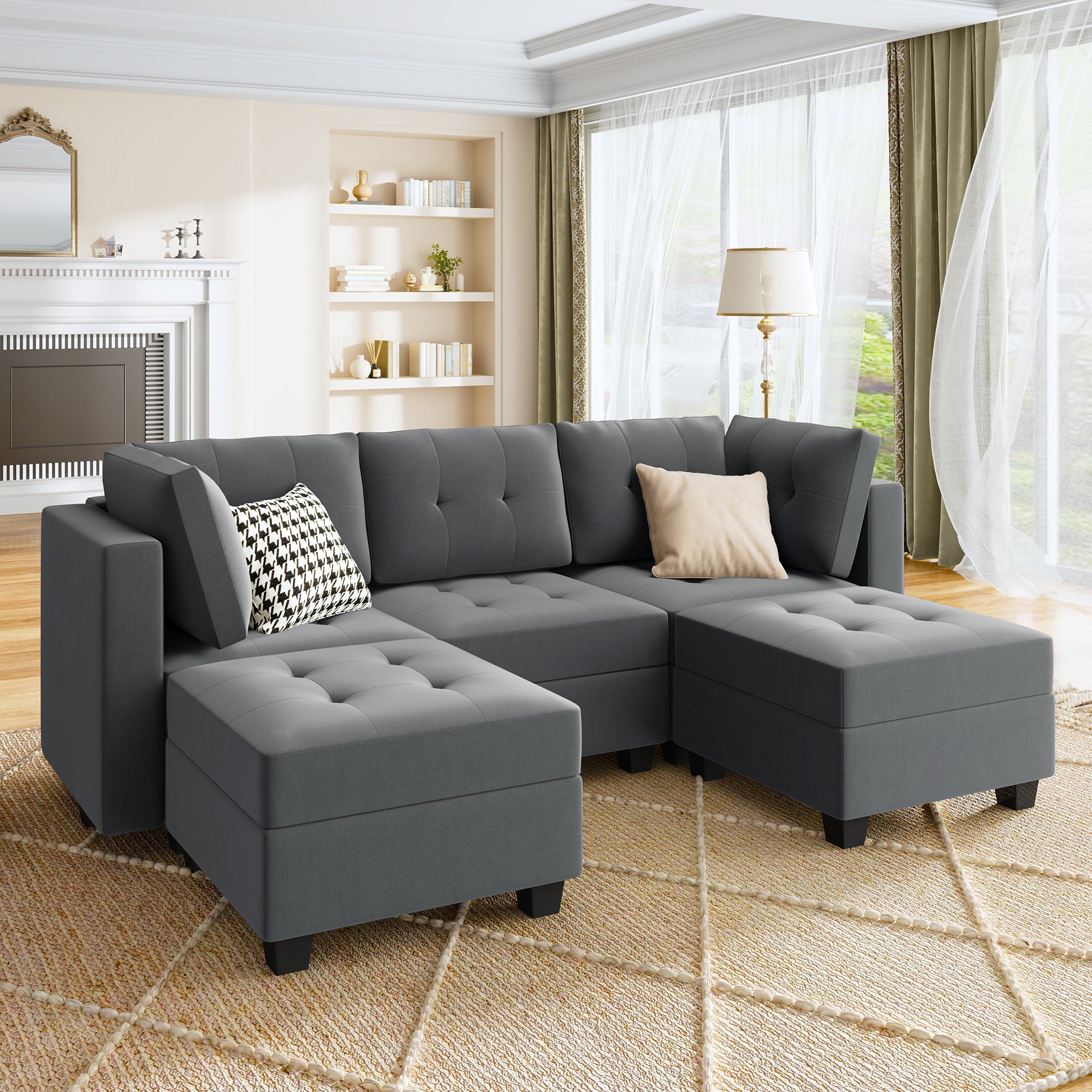 3 seater sofa online ottoman