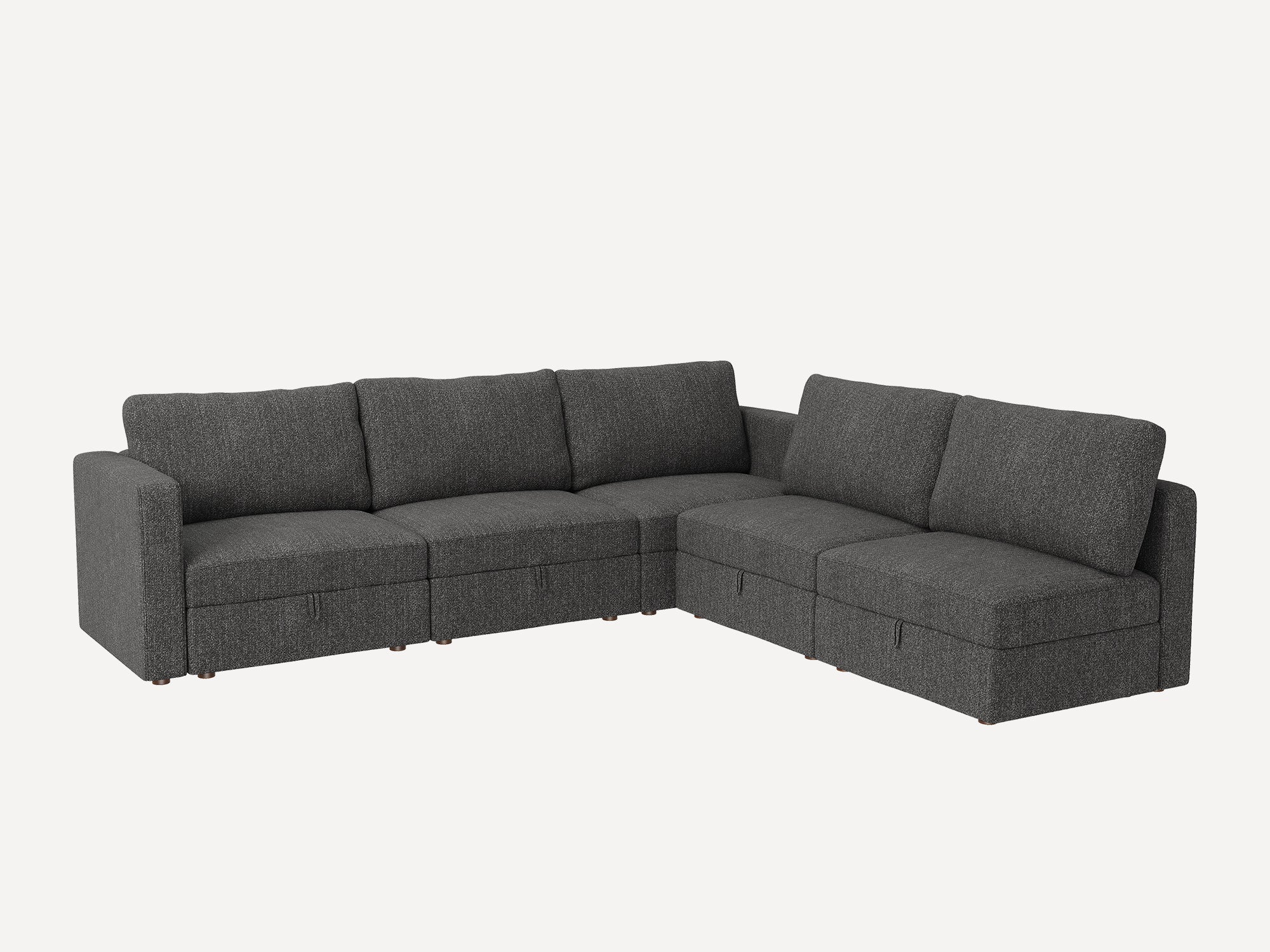 HONBAY 5-Piece Polyester Modular Sectional With Storage Seat