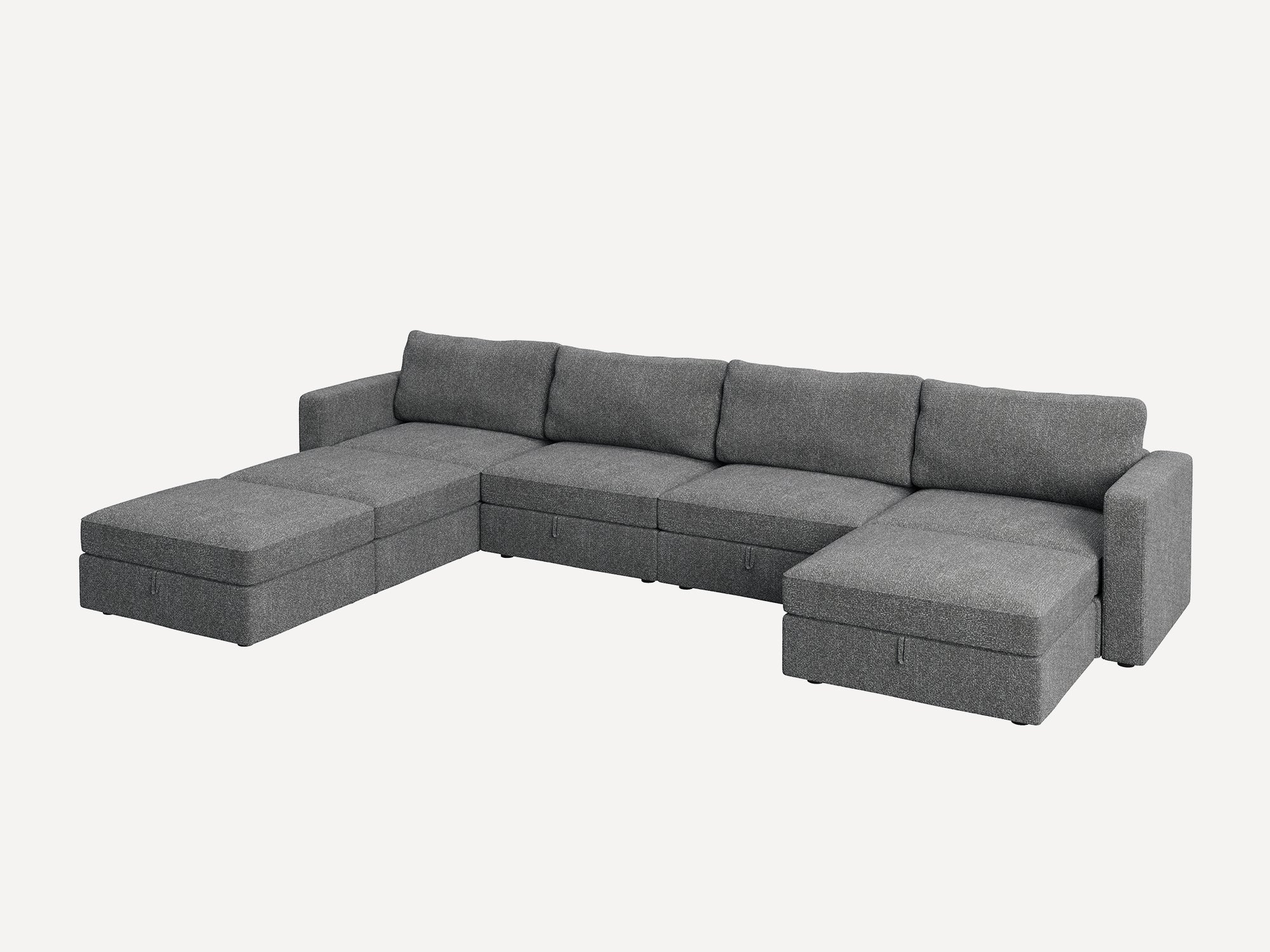 HONBAY 7-Piece Polyester Modular Sectional With Storage Seat