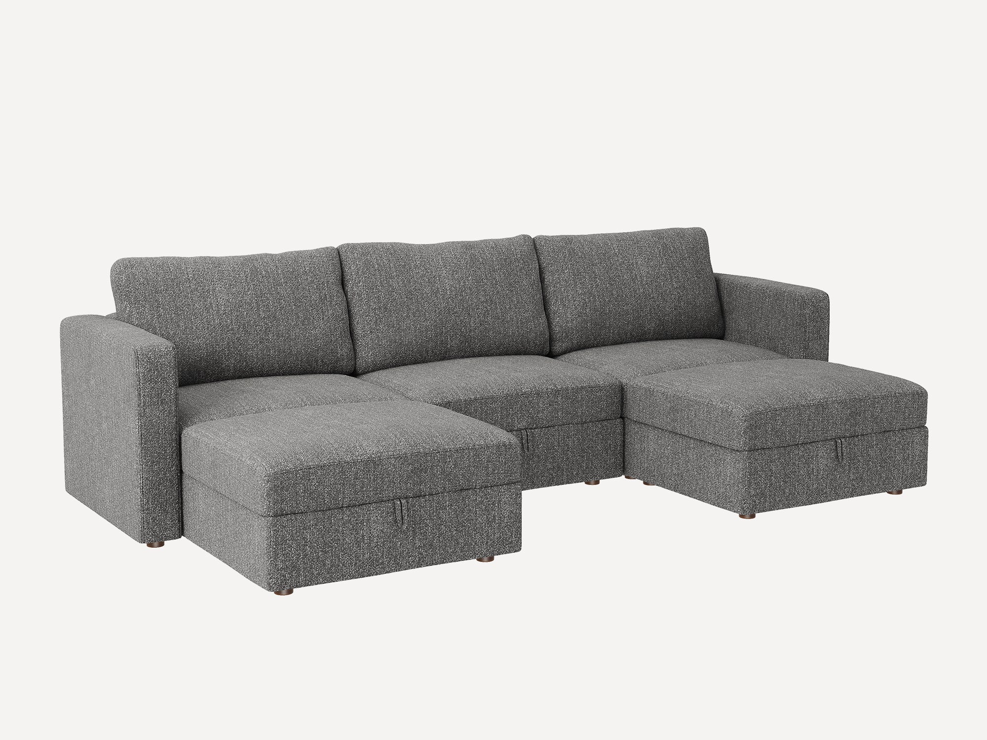 HONBAY 5-Piece Polyester Modular Sectional With Storage Seat