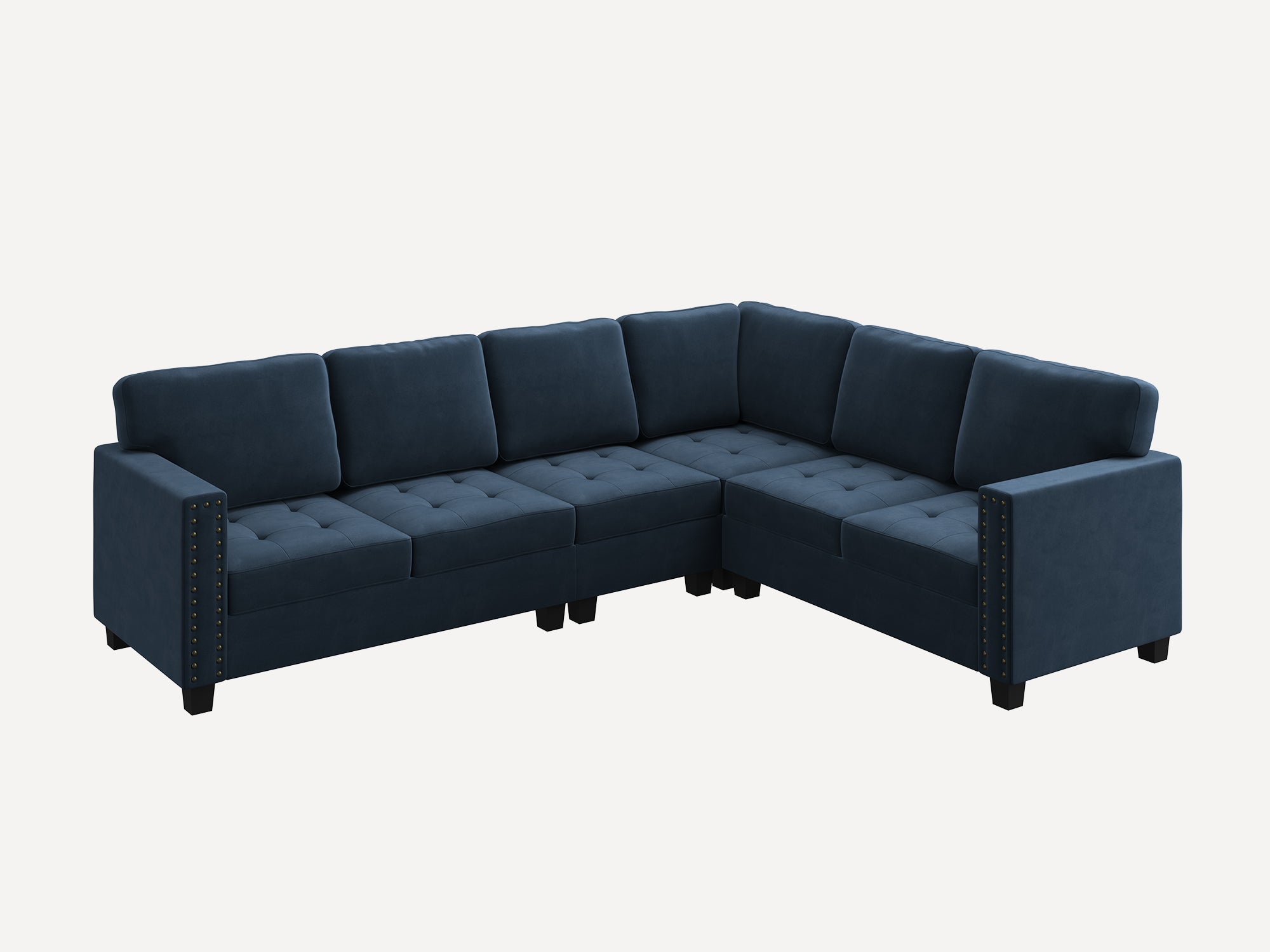 HONBAY 6 Piece Velvet Modular Sectional