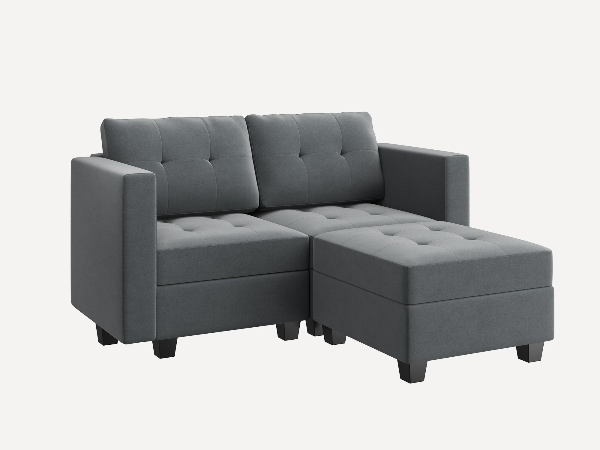 HONBAY 3-Piece Velvet Modular Sectional With Storage Seat