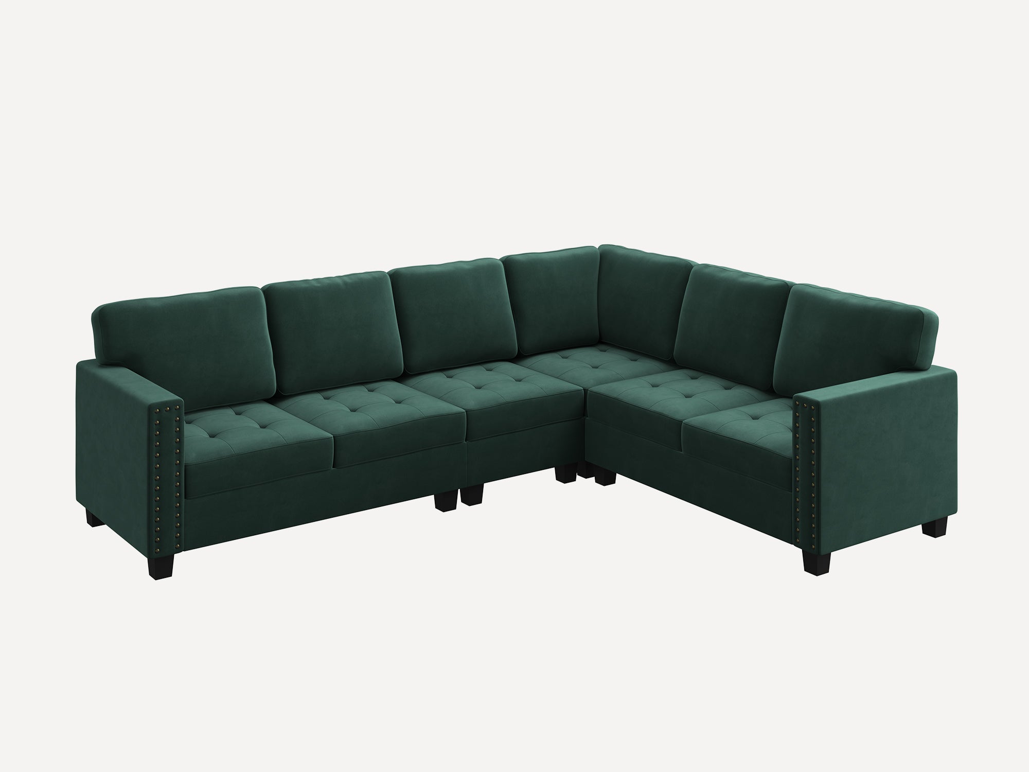 HONBAY 6 Piece Velvet Modular Sectional