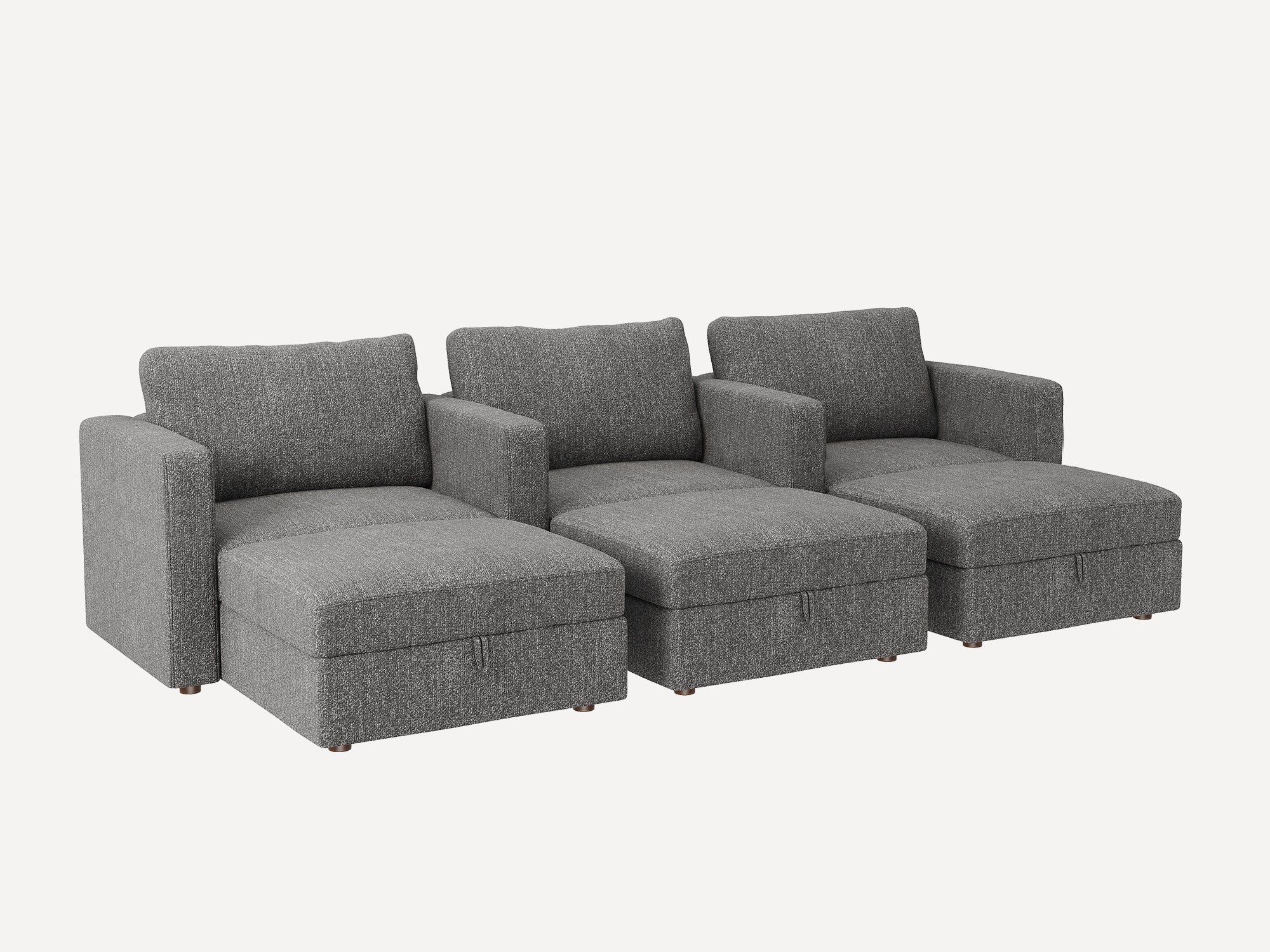 HONBAY 6-Piece Polyester Modular Sleeper Sectional With Storage Seat