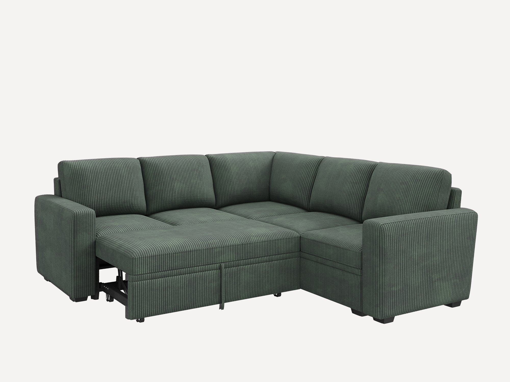  Corduroy Modular Sleeper Sectional Sofa #Color_Corduroy Green