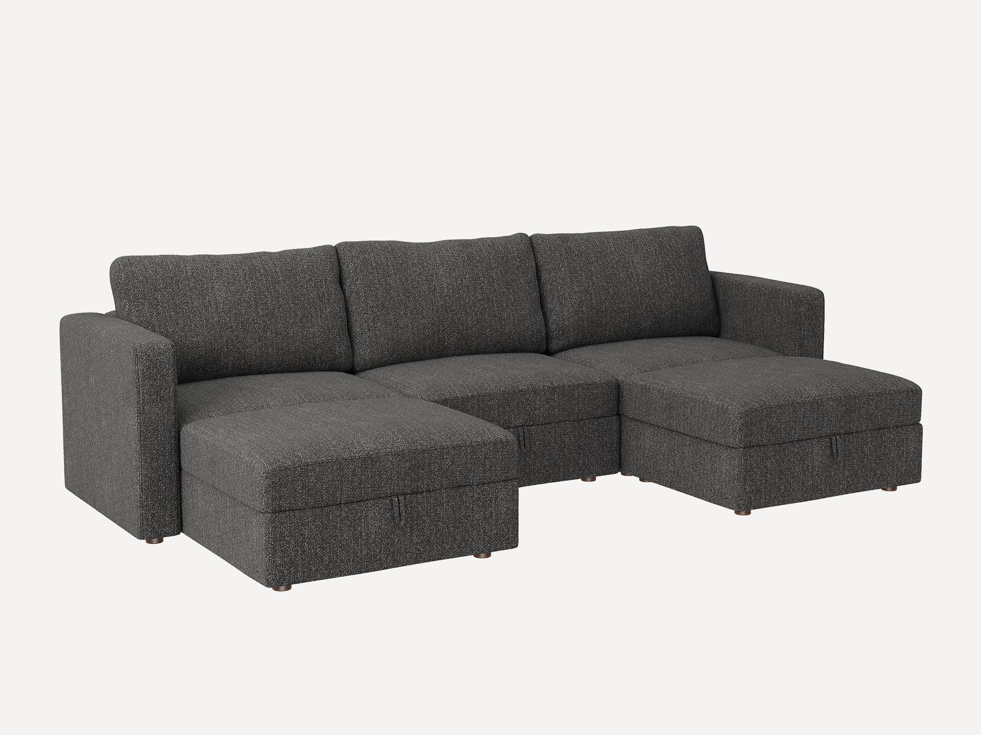 HONBAY 5-Piece Polyester Modular Sectional With Storage Seat