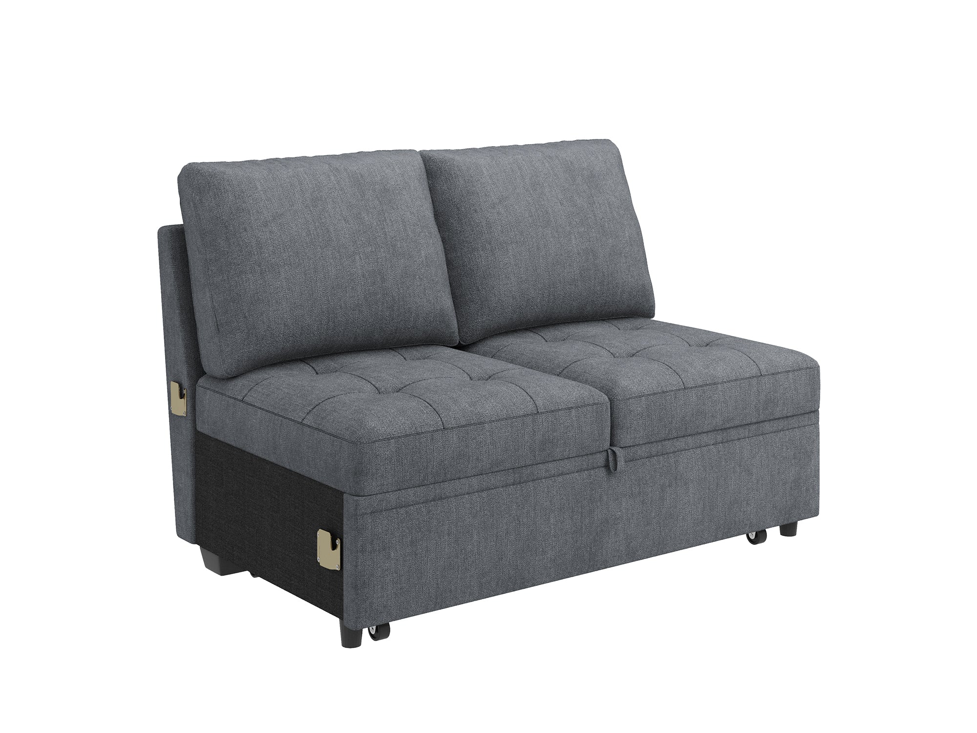 HONBAY 1 Piece Modular Sectional Pull Out Bed #Color_Bluish Grey II