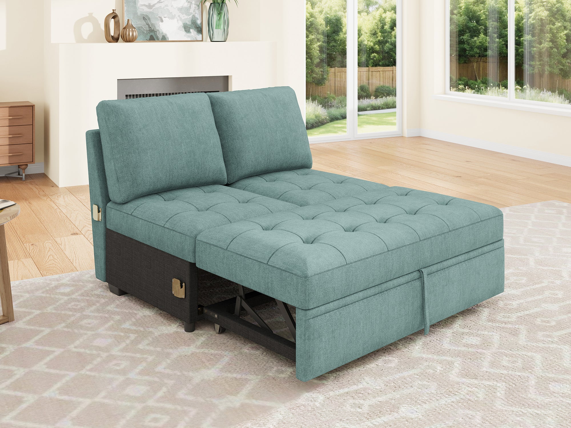 HONBAY 1 Piece Modular Sectional Sofa Pull Out Bed