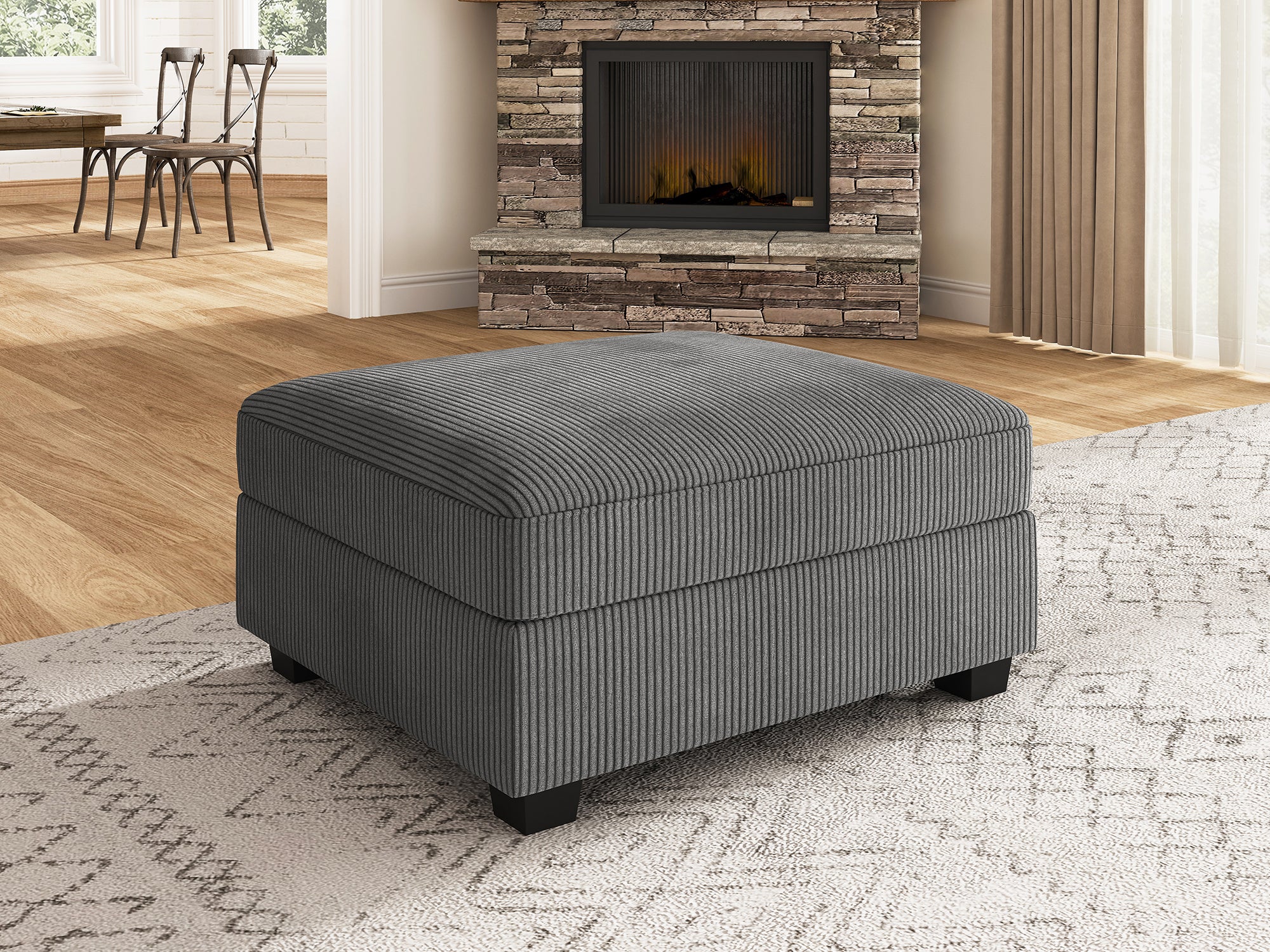 NOLANY 1 Piece Corduroy Modular Sectional Storage Ottoman