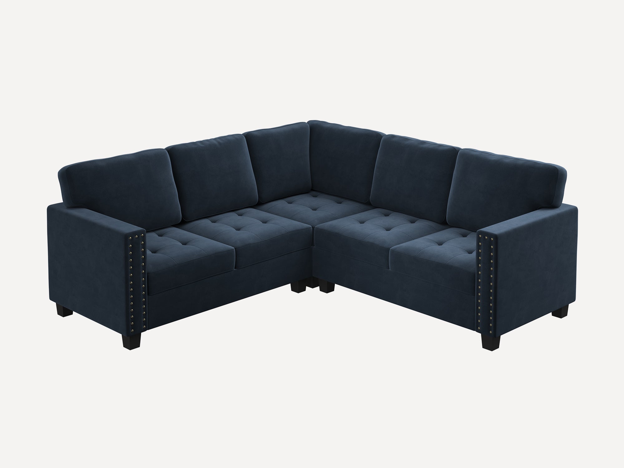 HONBAY 5 Piece Velvet Modular Sectional