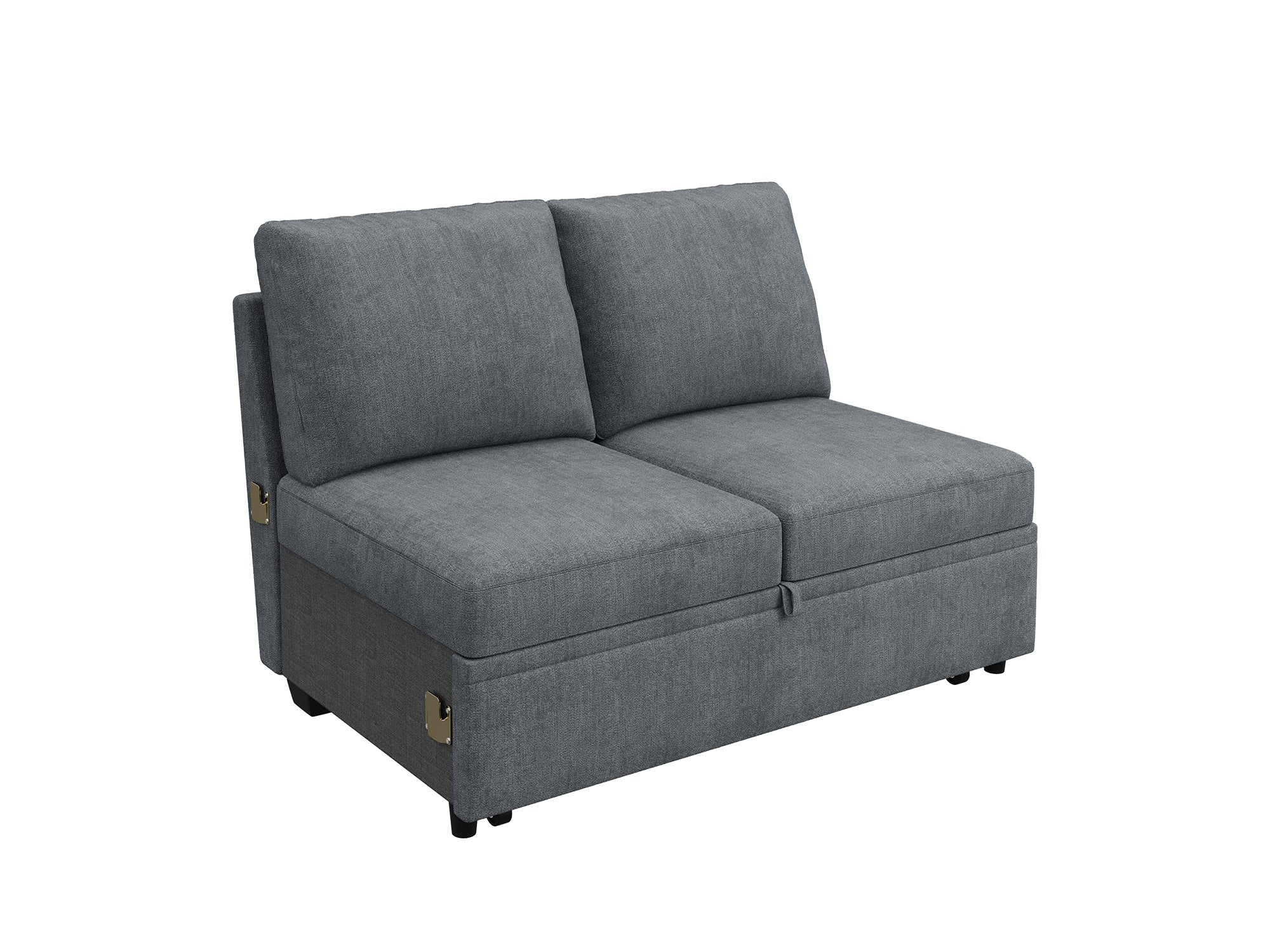 HONBAY 1 Piece Modular Sectional Pull Out Bed #Color_Bluish Grey