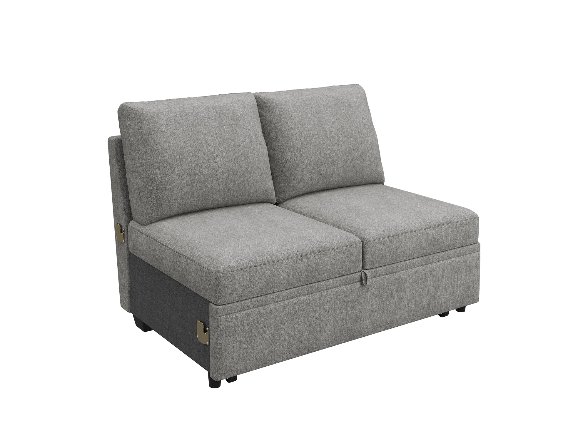 HONBAY 1 Piece Modular Sectional Pull Out Bed #Color_Warm Grey