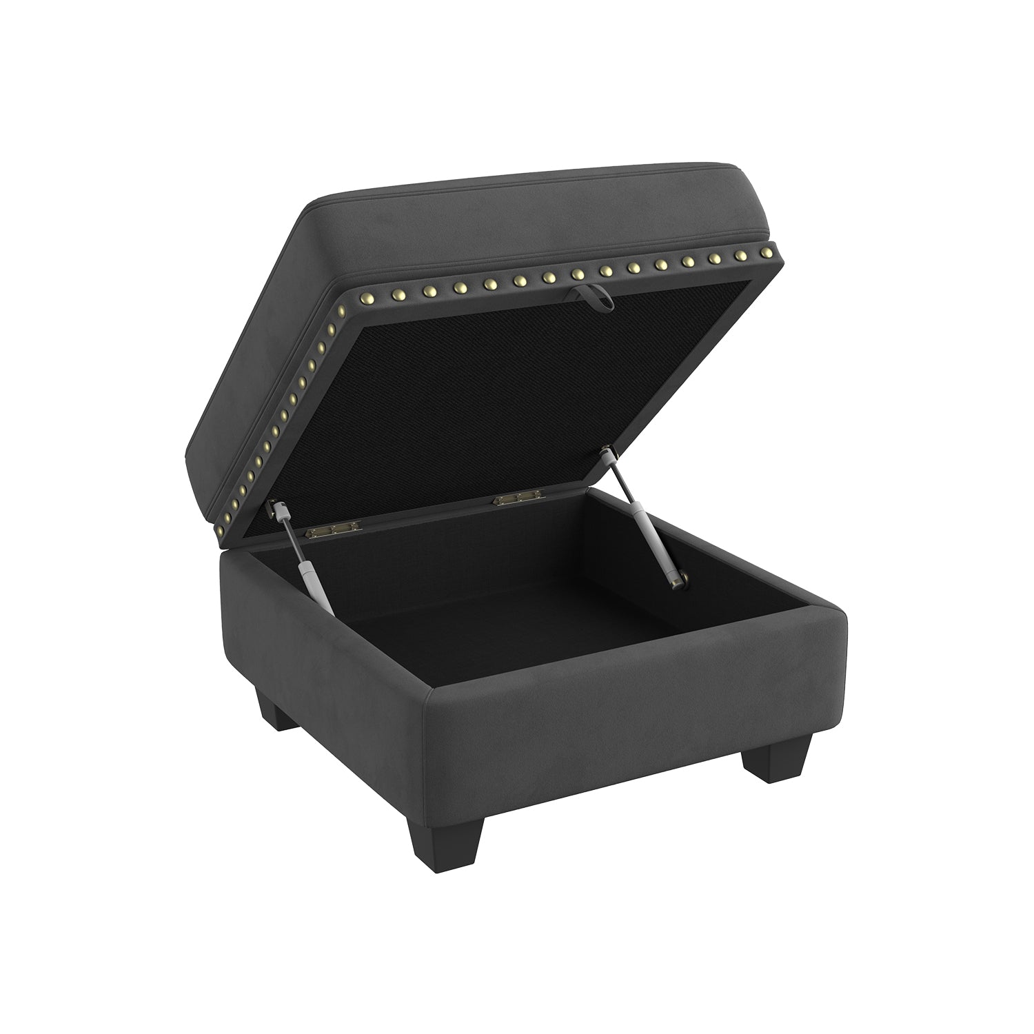 HONBAY 1 Piece Velvet Storage Ottoman