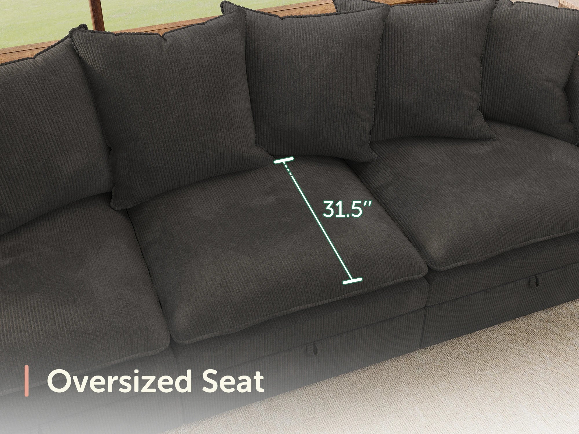 Opua Living Room Set 6 Seater Cloud Sectional with Armchair