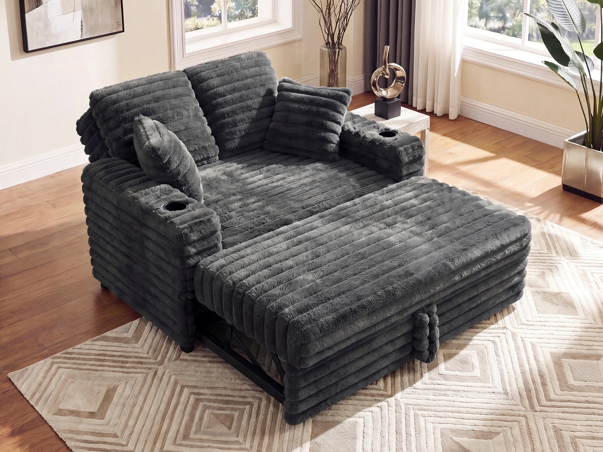 #Color_Faux Rabbit Fur Gray