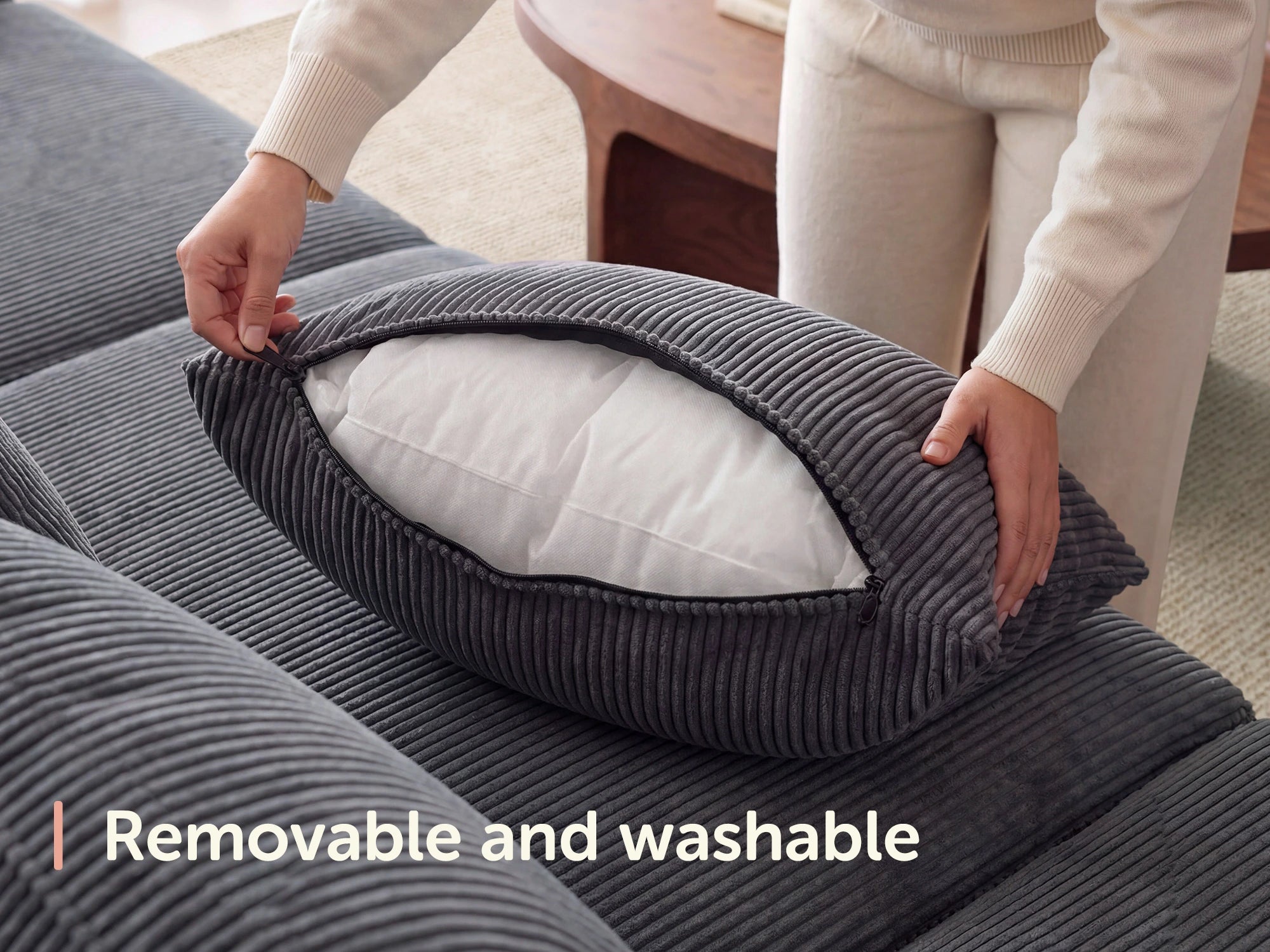 Opua 6-Piece Corduroy Cloud Sleeper Sectional