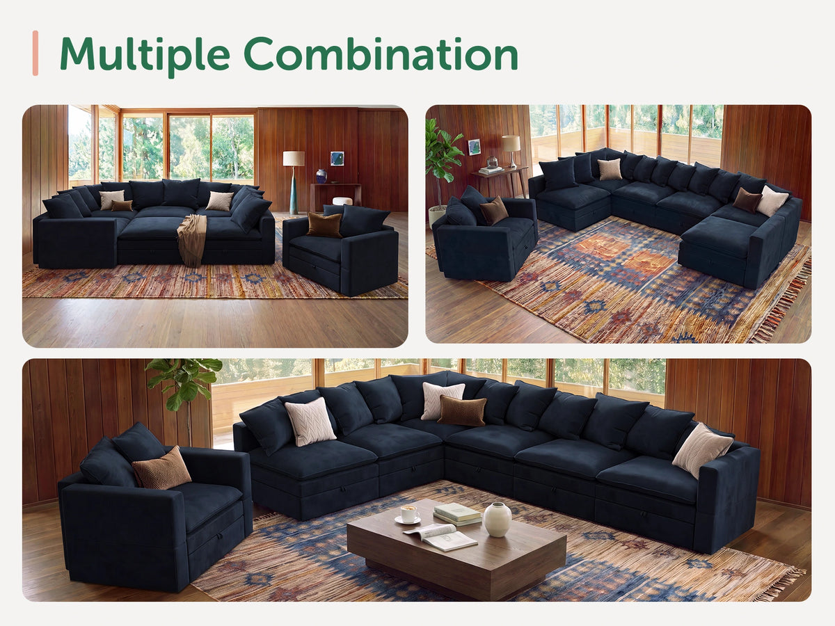 Opua Living Room Set 6 Seater Cloud Sectional with Armchair