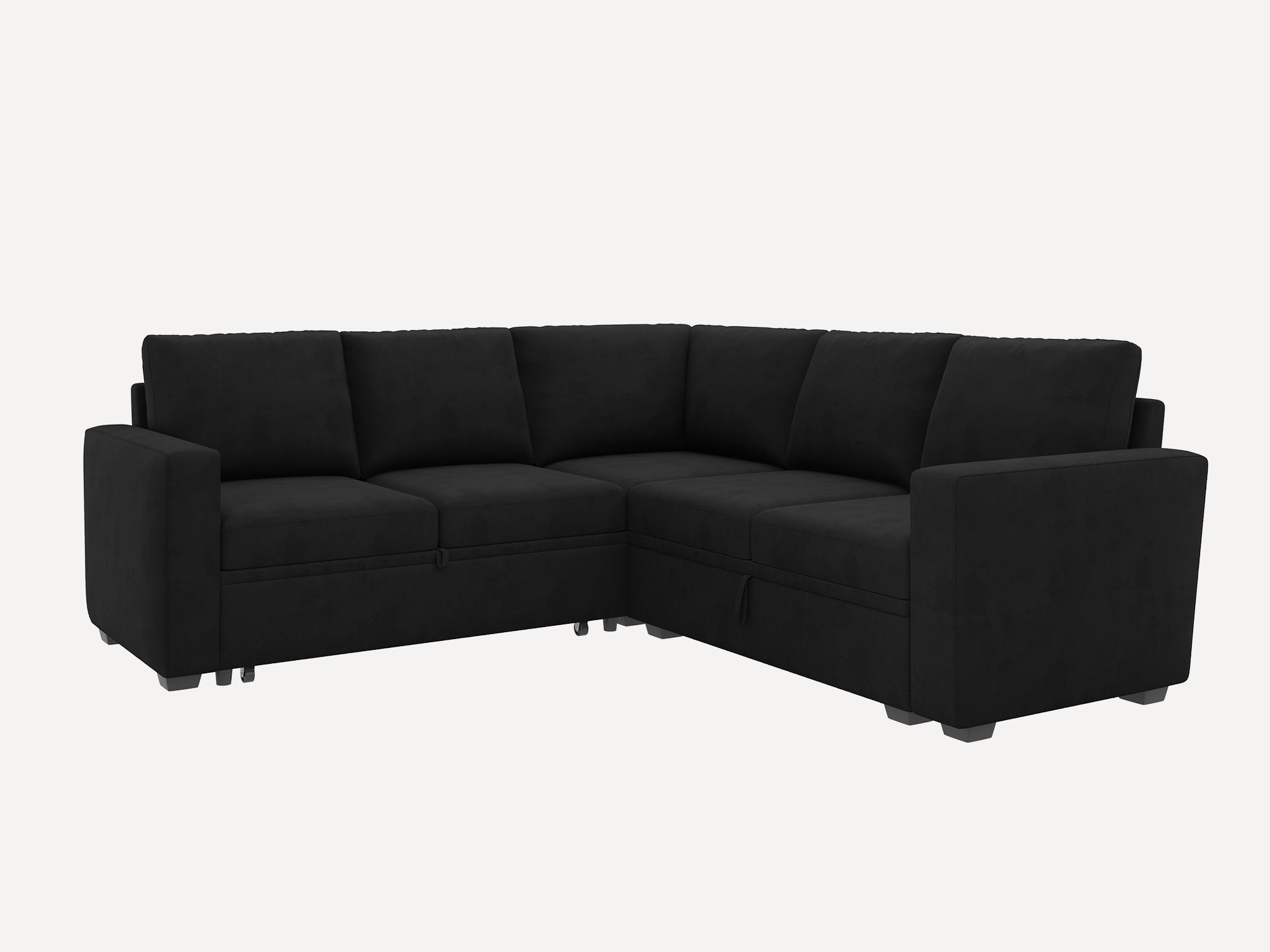 HONBAY 5-Piece Velvet Modular Sleeper Sectional With Storage Space