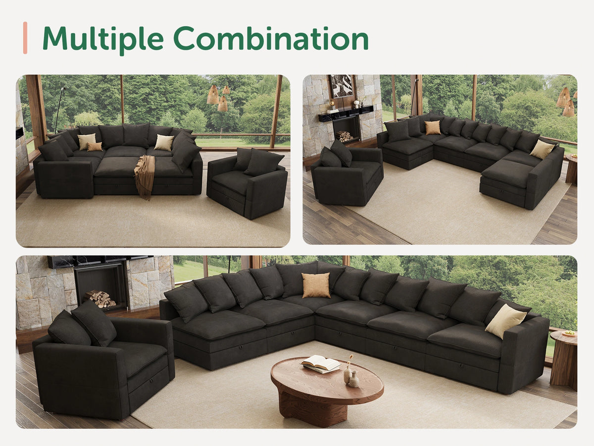 Opua Living Room Set 6 Seater Cloud Sectional with Armchair