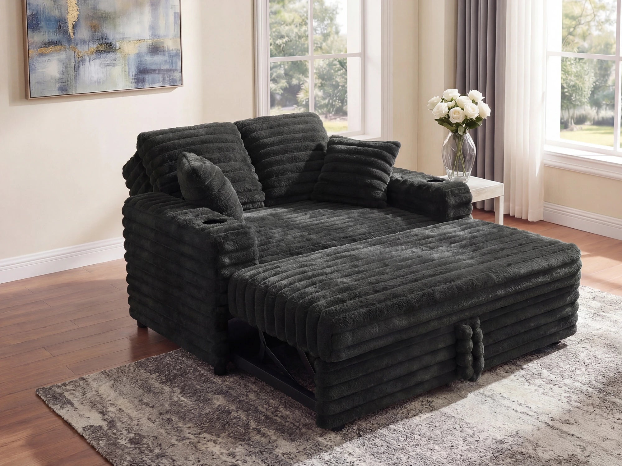 #Color_Faux Rabbit Fur Black