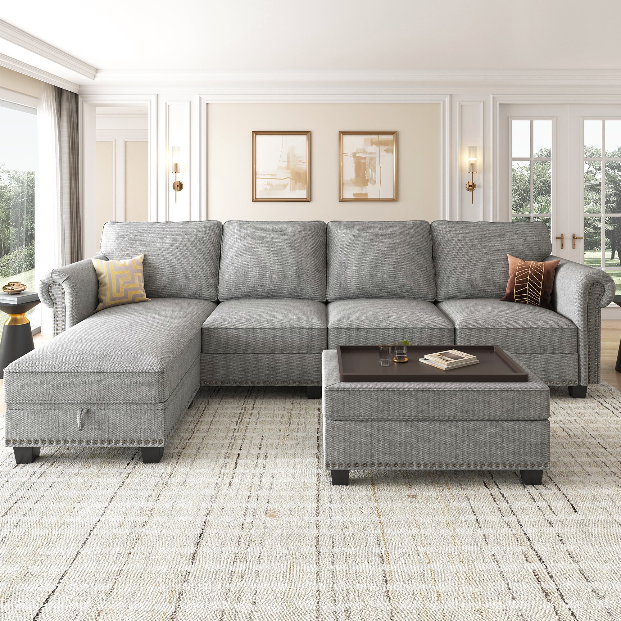 Sectionals with ottoman on sale for sale