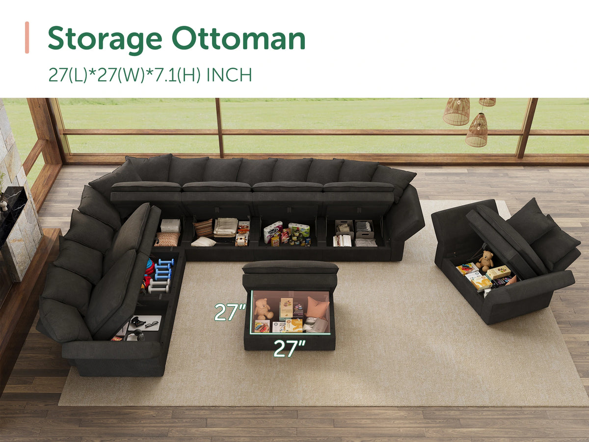 Opua Living Room Set 6 Seater Cloud Sectional with Armchair