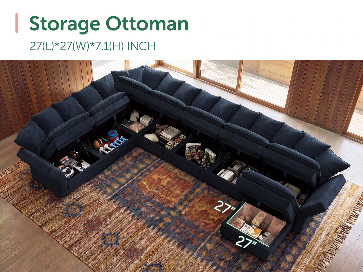 Opua 8-Piece Corduroy Cloud Sectional