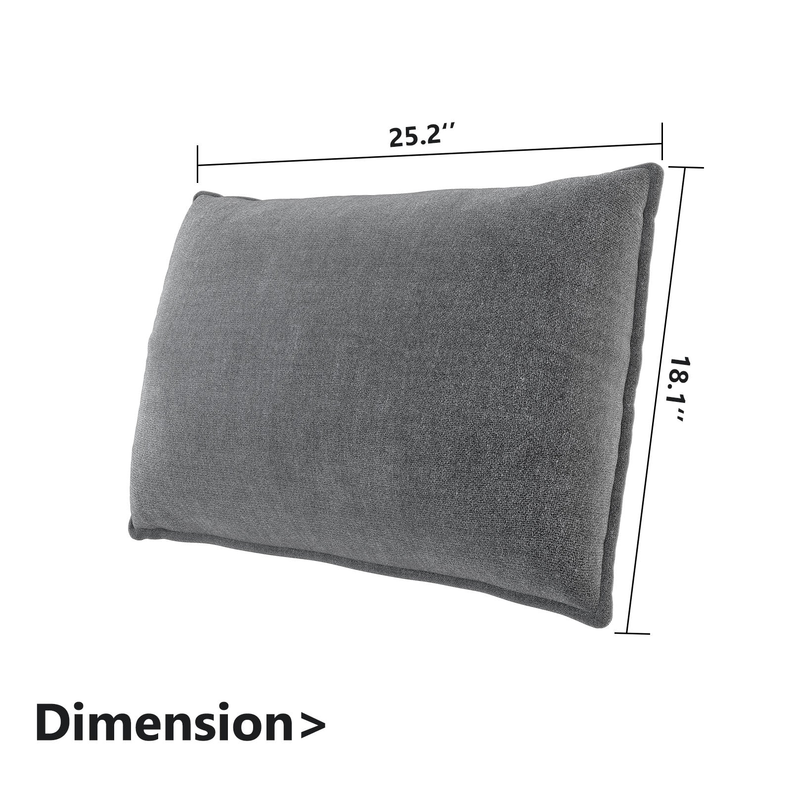 HONBAY 25.2" Wide Back Cushion Pillow with Removable Cover