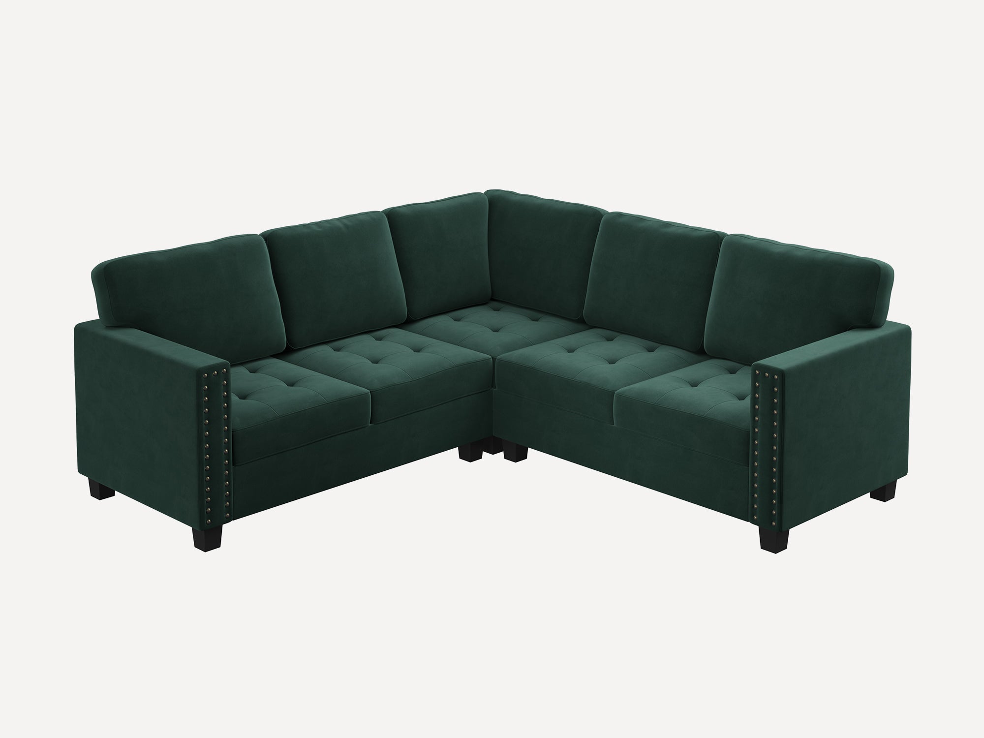 HONBAY 5 Piece Velvet Modular Sectional