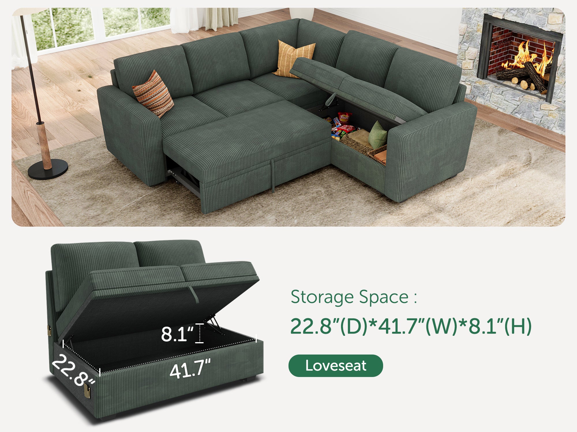 Storage Function #Color_Corduroy Green