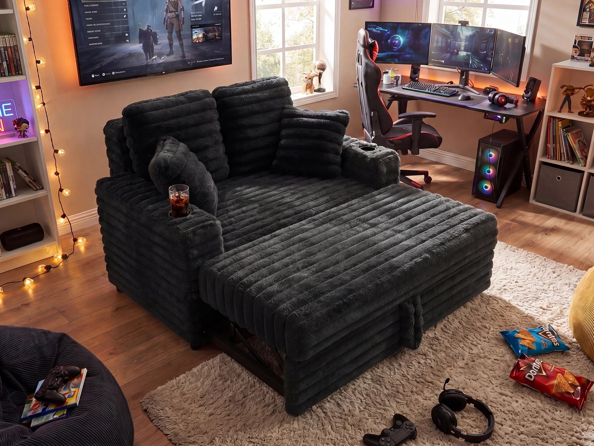 #Color_Faux Rabbit Fur Black