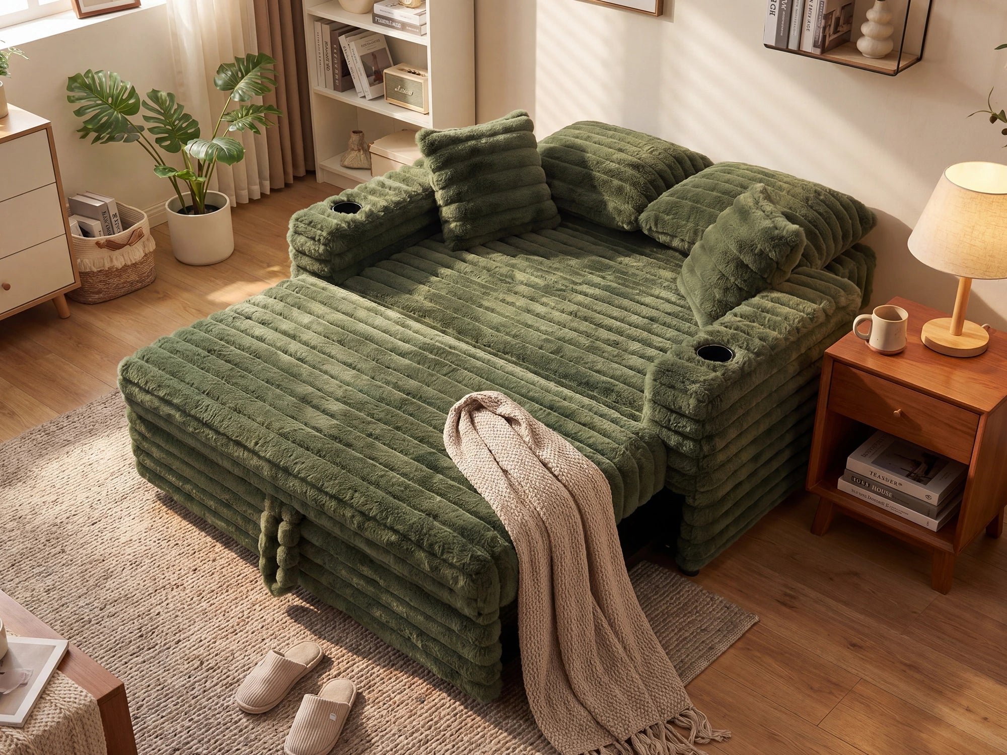 #Color_Faux Rabbit Fur Green