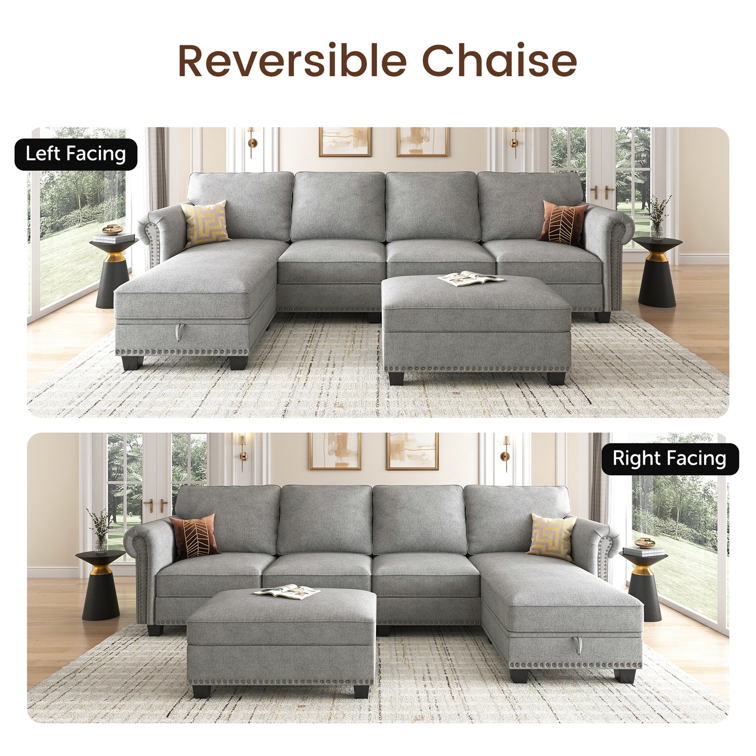 Nolany reversible deals sectional sofa