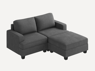 Modular Sectional With Storage Ottoman #Color_Corduroy Grey