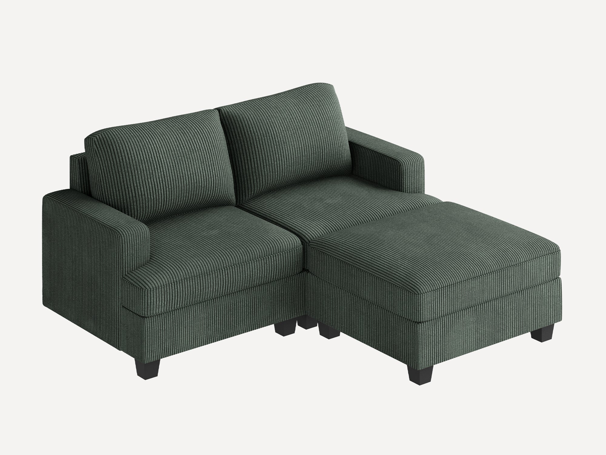 Modular Sectional With Storage Ottoman #Color_Corduroy Green