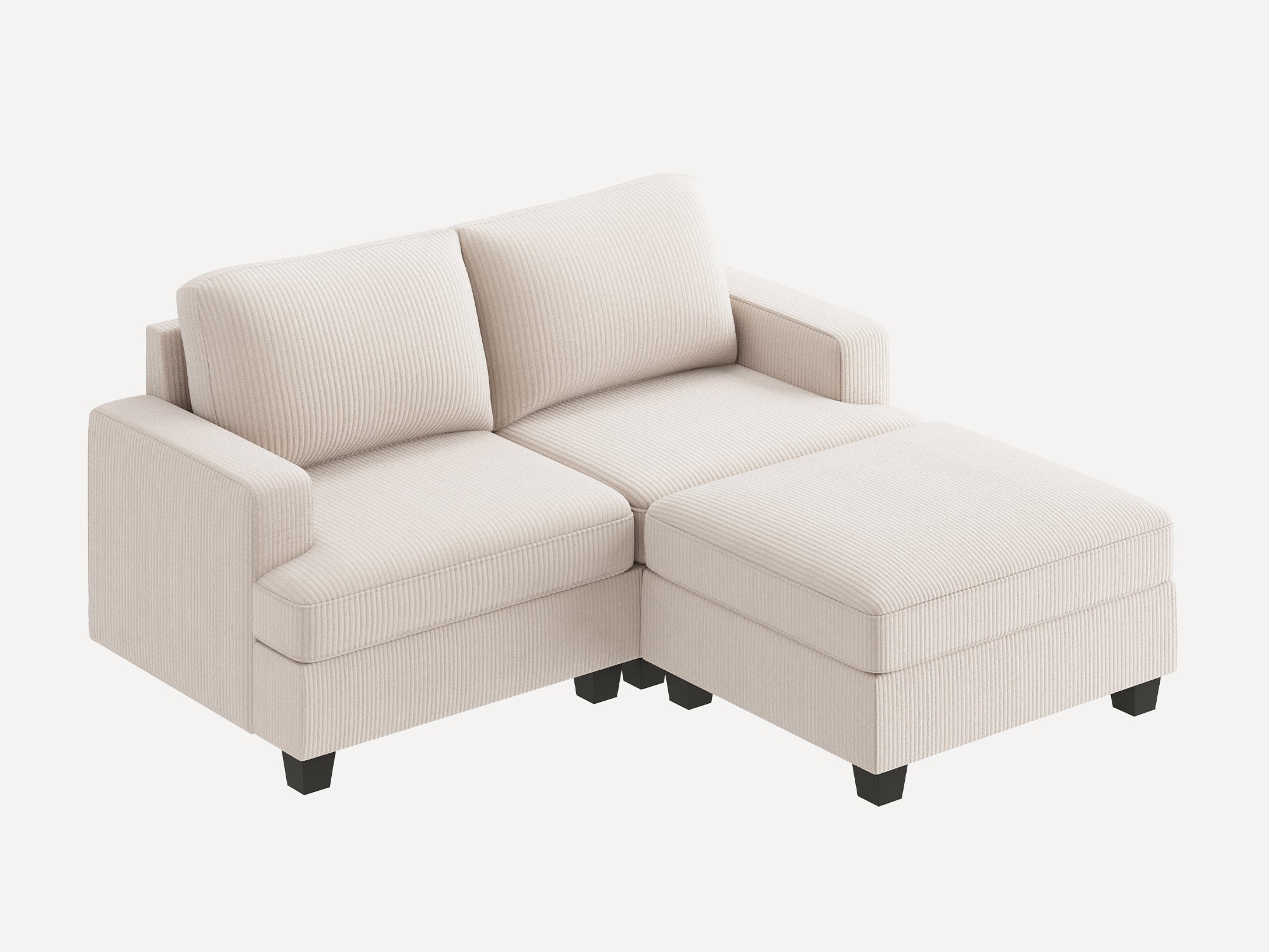 Modular Sectional With Storage Ottoman #Color_Corduroy Beige