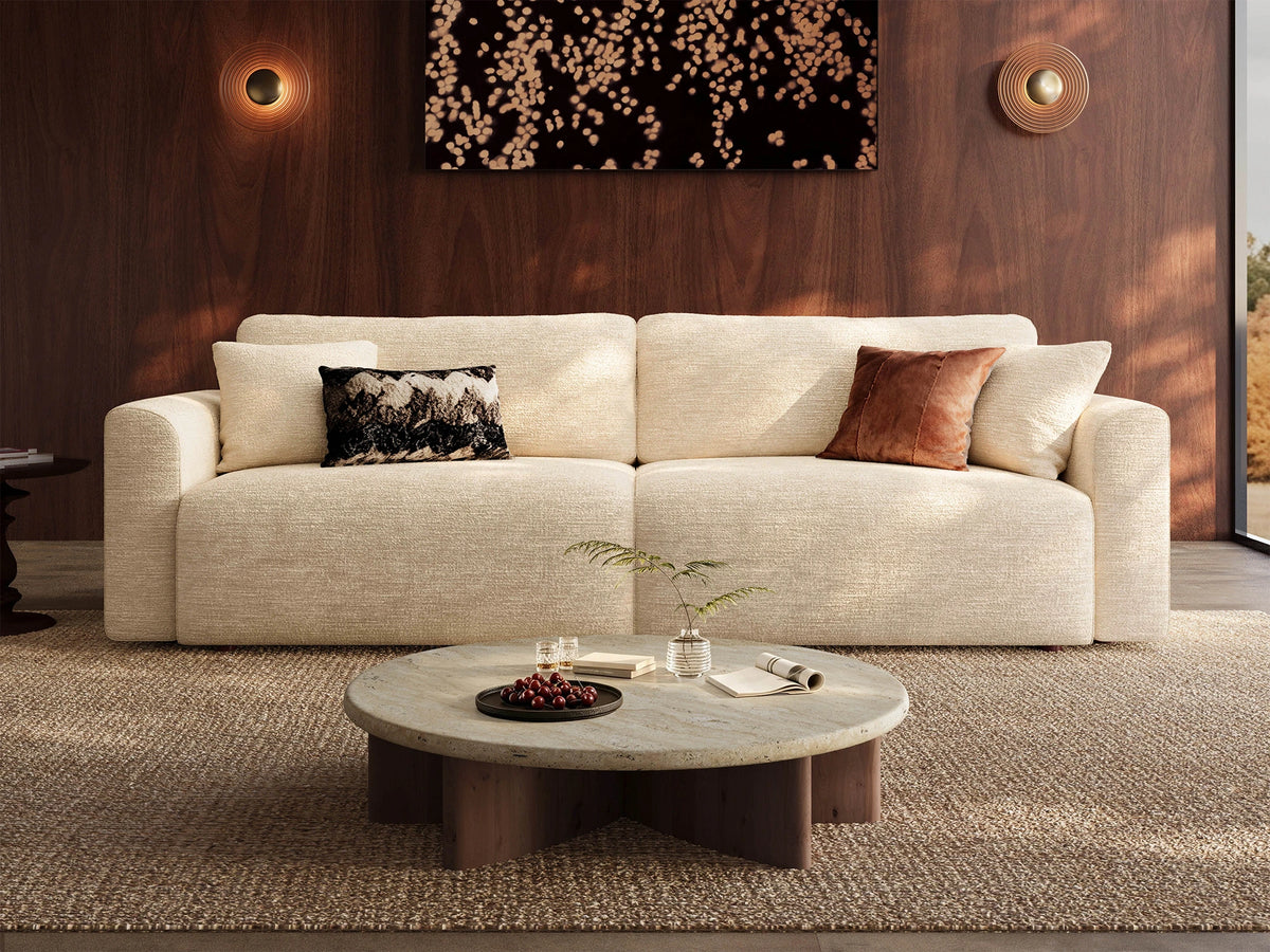 Cala 2-Seater Chenille Sofa Bed with Storage
#Color_ Ivory