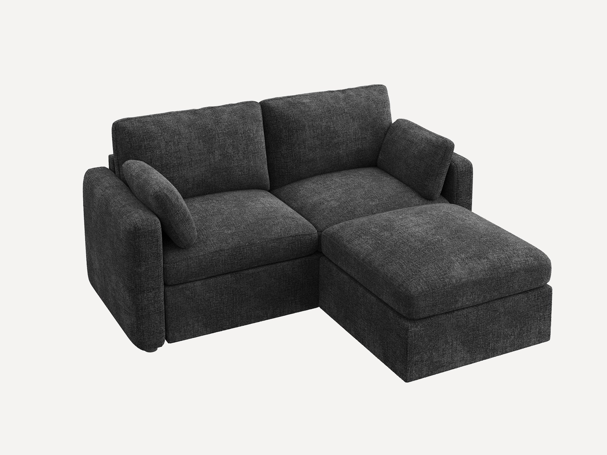 HONBAY 3-Piece Chenille Modular Sectional  Cloud Sofa With Oversized Storage Space