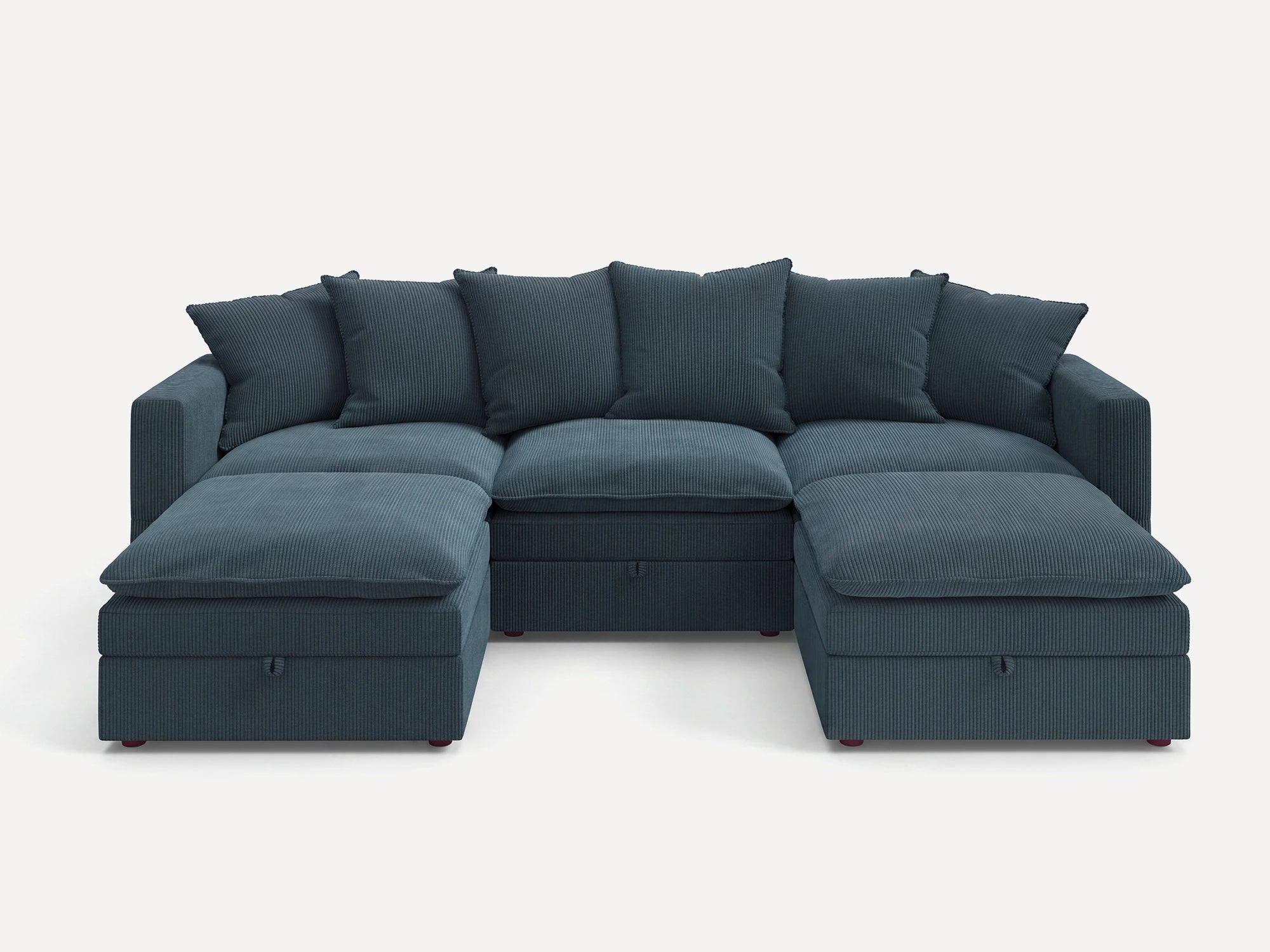 HONBAY 5-Piece Plush double-layer Cushion Corduroy Modular U-Shaped Sectional Cloud Sofa
#Color_Corduroy Beige
