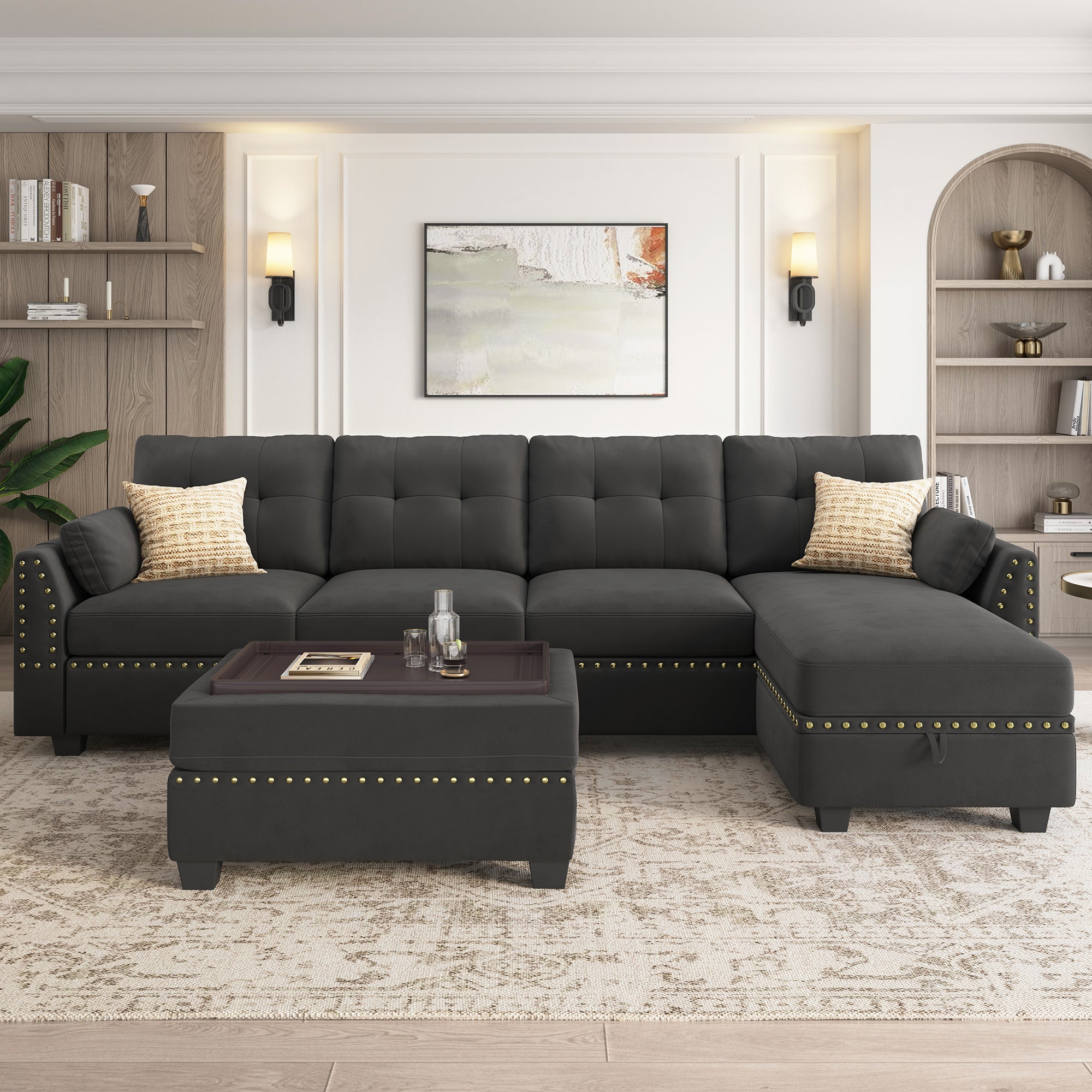 Modern L Shaped Sectional Sofa Couch