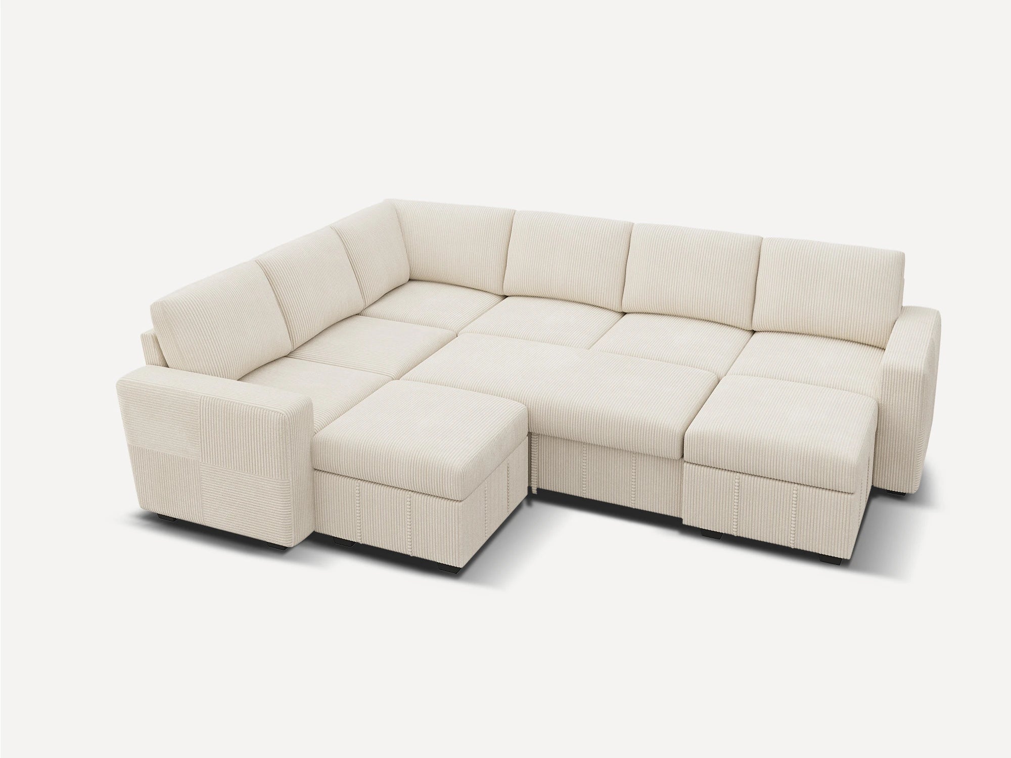 8-Piece Corduroy U-Shaped  Sleeper Sectional 
#Color_Corduroy Beige