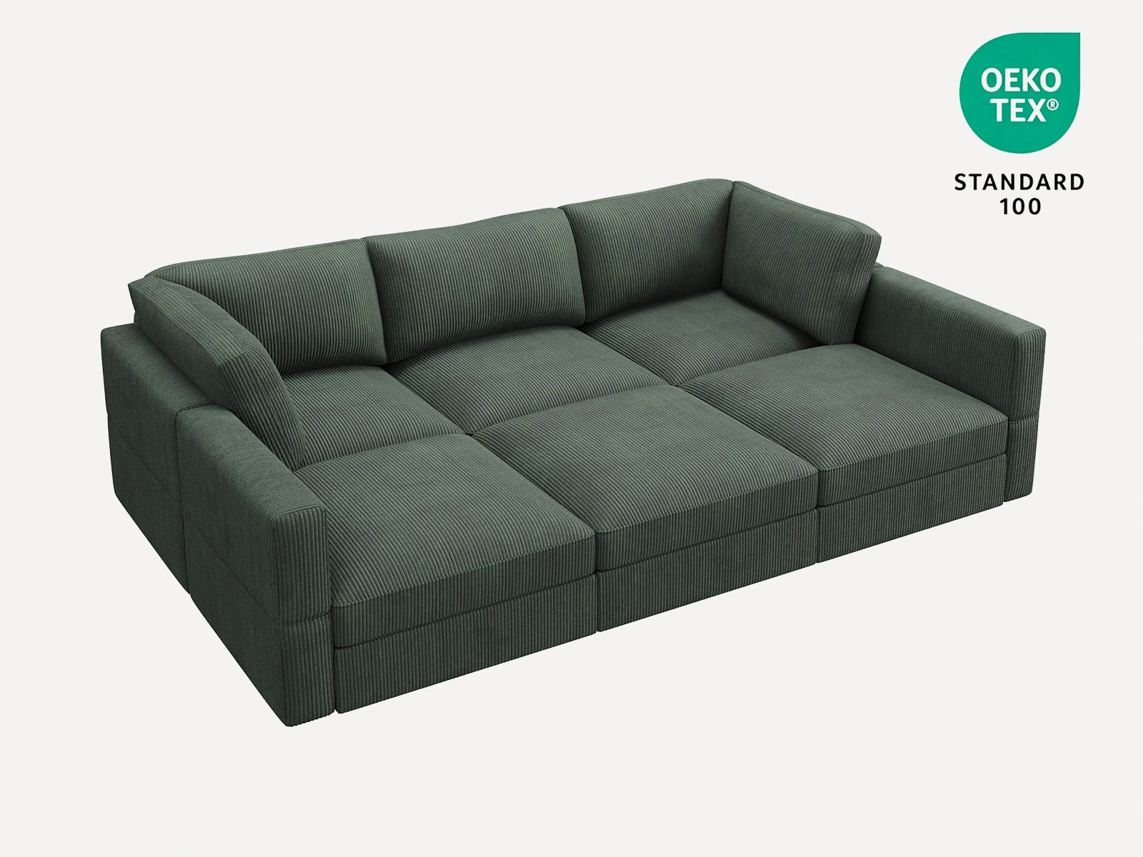 Altus Oversized 6-Piece Corduroy Cloud Sleeper Sectional